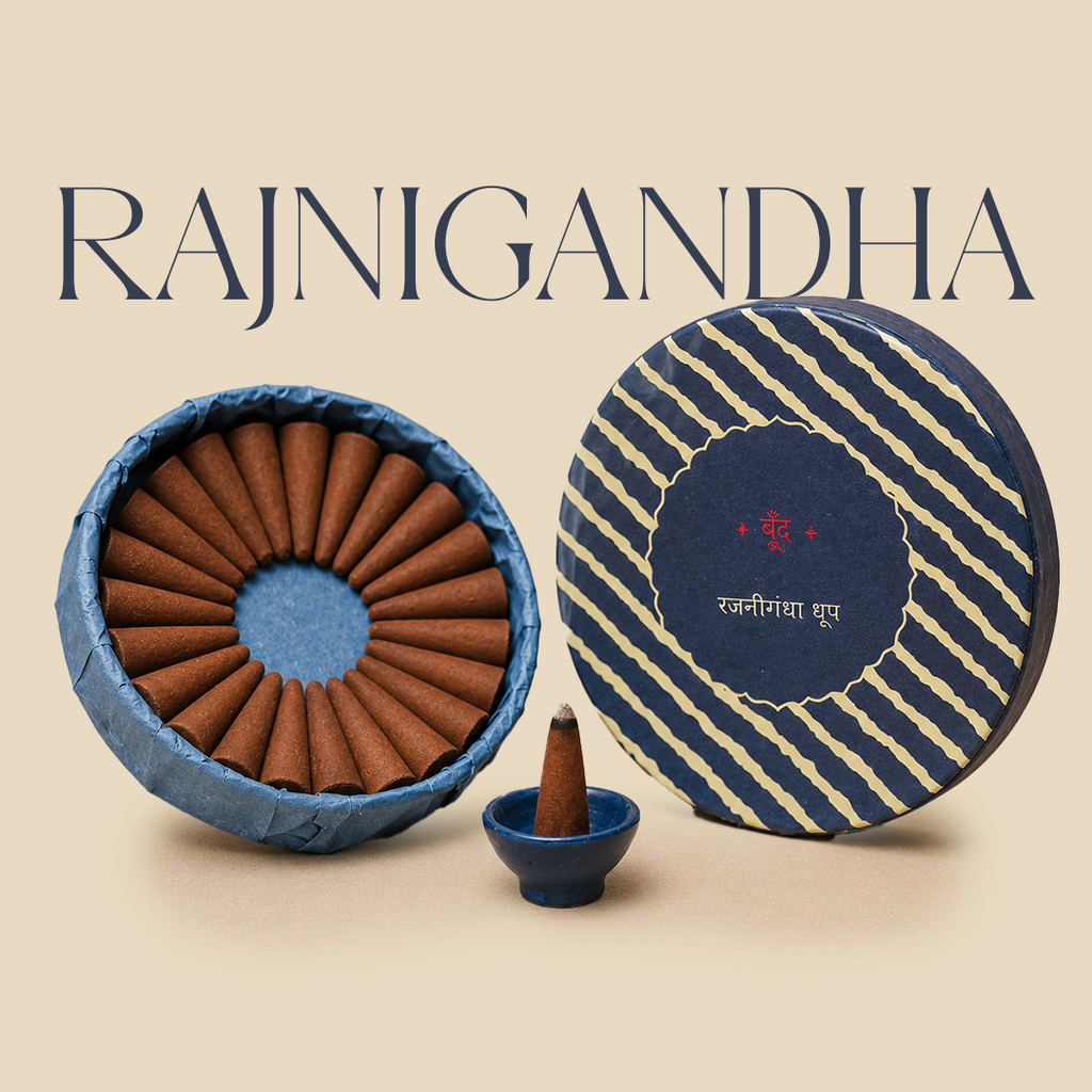 Rajnigandha | Indian Turberose Incense Cones (Charcoal-free)