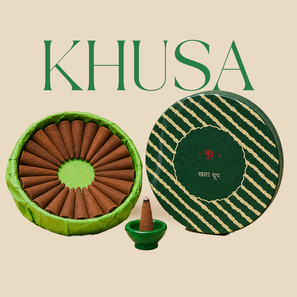 Khusa | Vetiver Incense Cones (Charcoal-free)