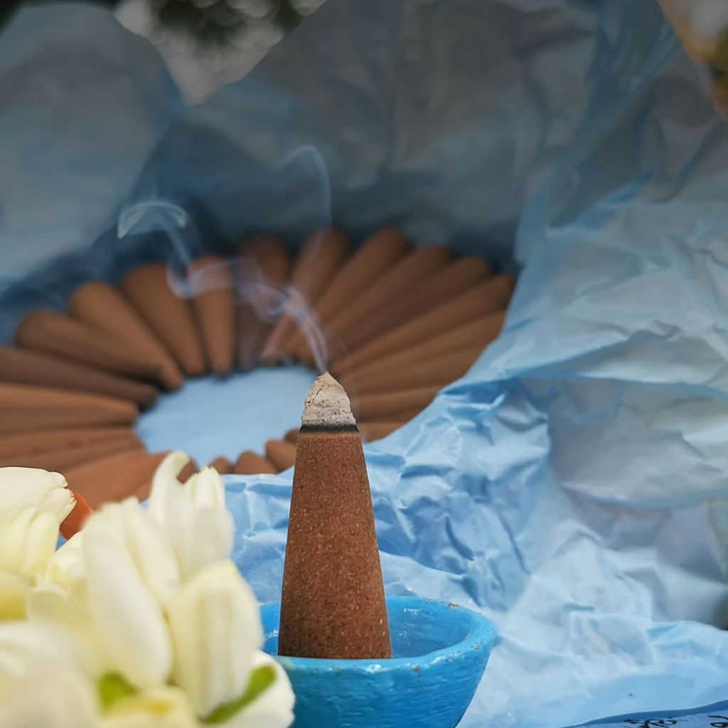 Motiya I Indian Jasmine Incense Cones (Charcoal-free)