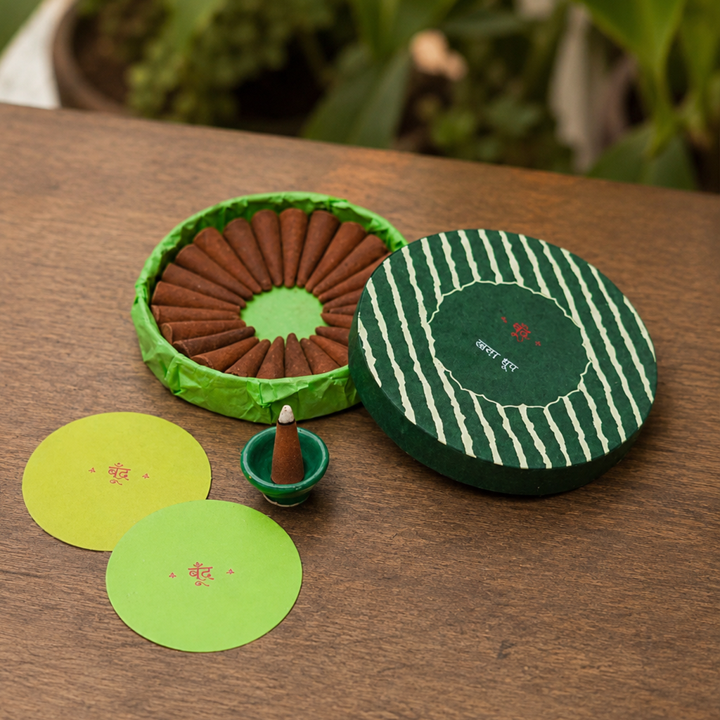 Khusa | Vetiver Incense Cones (Charcoal-free)