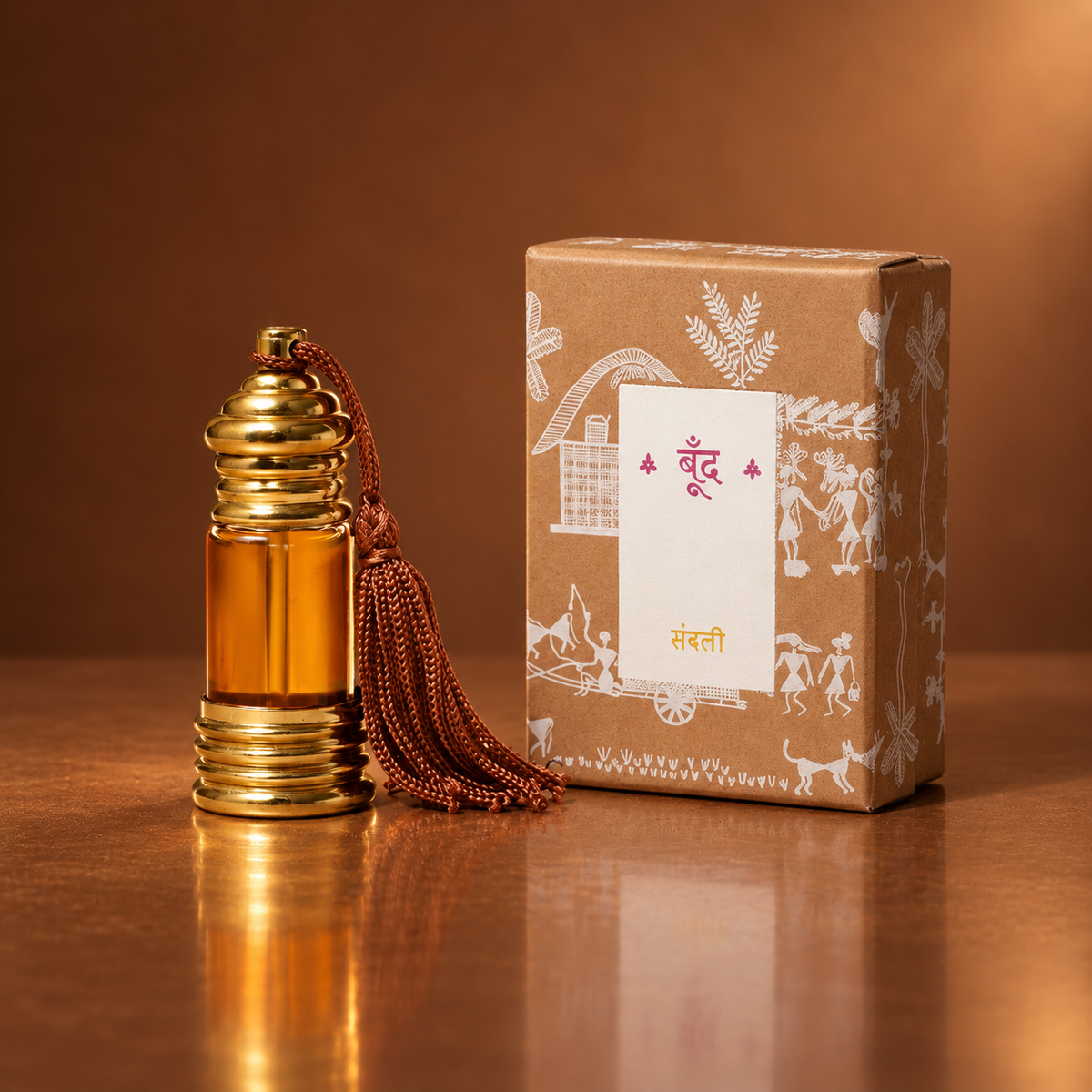 Sandali sandalwood perfume oil bottle with its handmade box — Boond Naturals