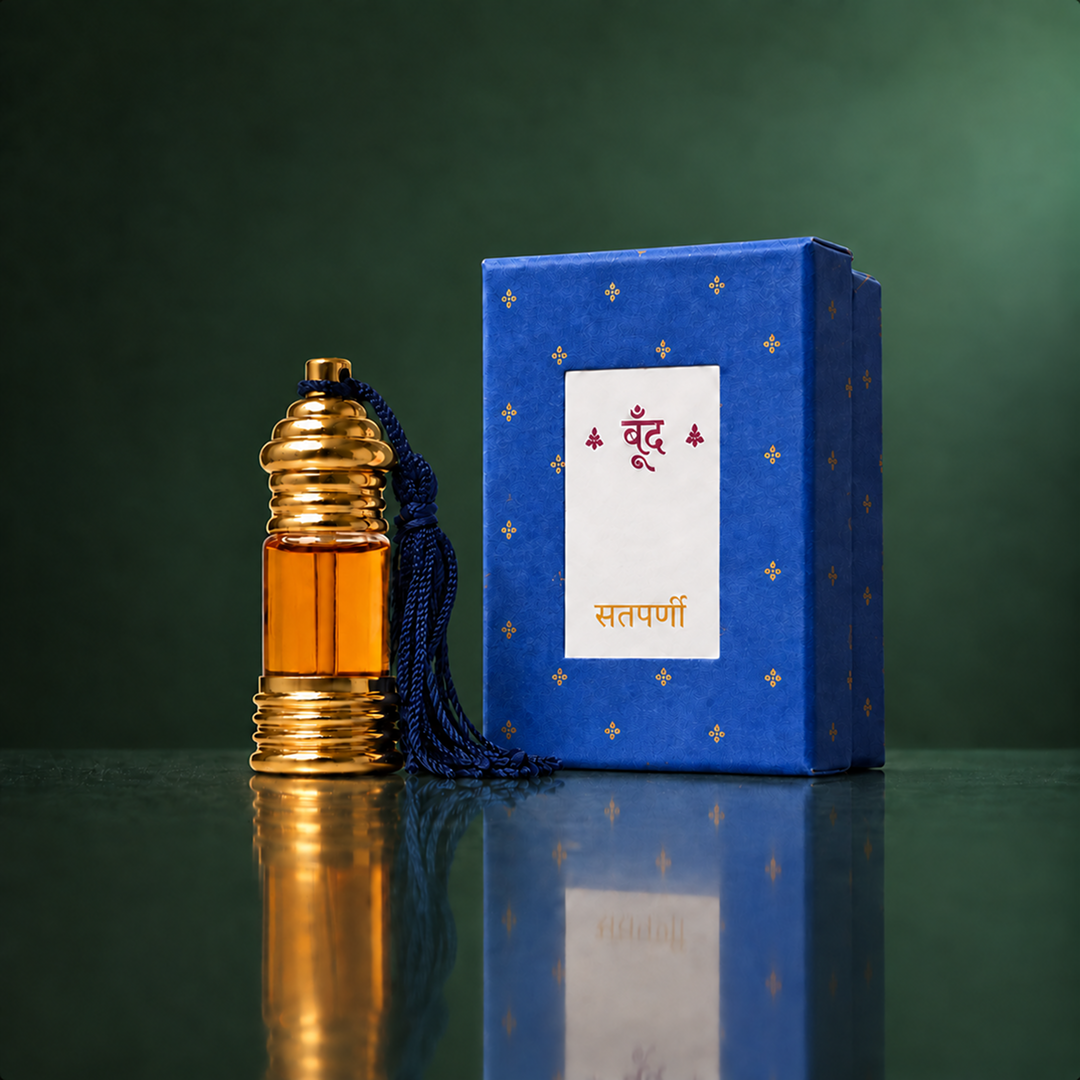 Satparni forest flower perfume oil bottle with its handmade box — Boond Naturals